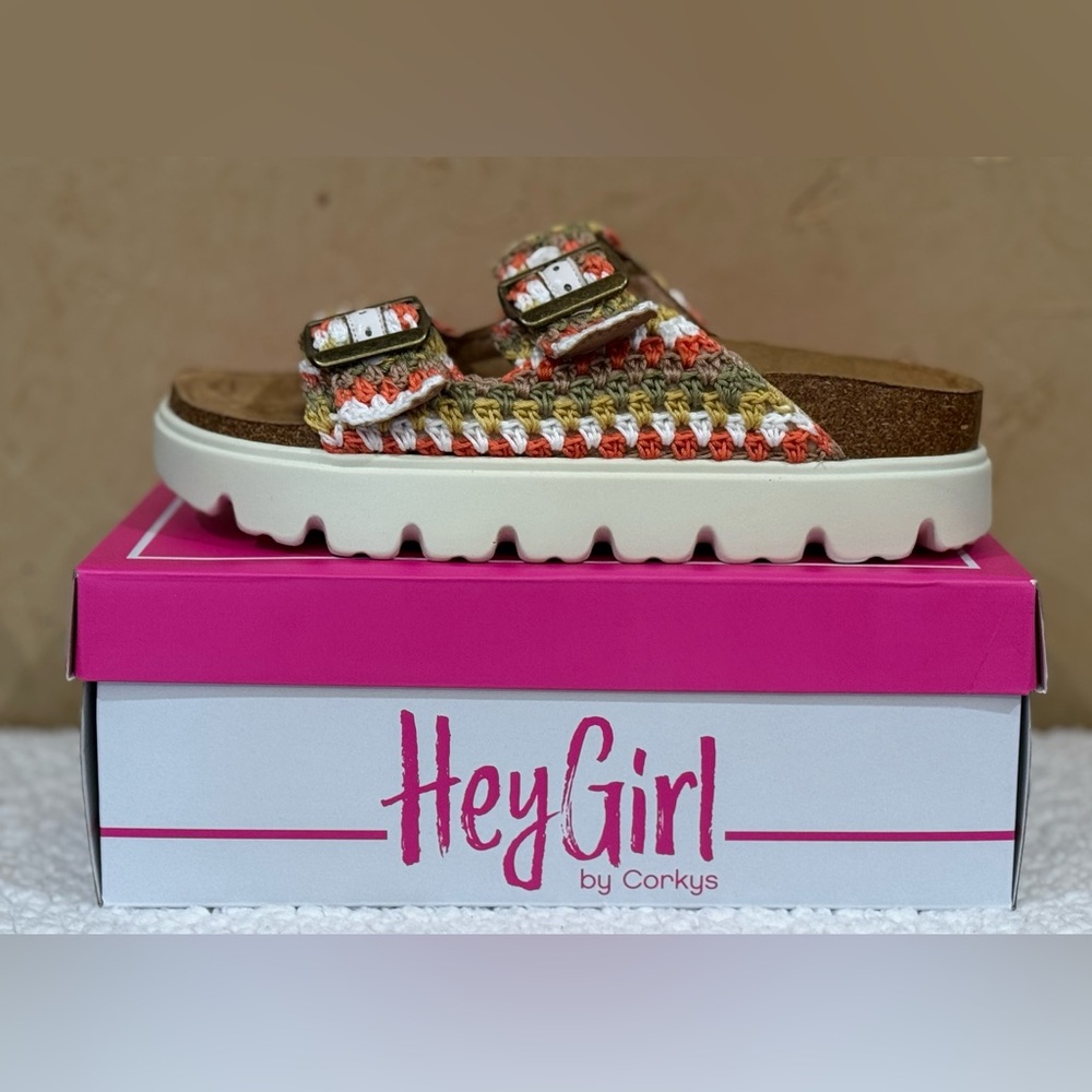 Corkys Multicolor Crochet Double-Buckle Slide Sandals - Picture 4 of 7